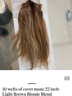 5 wefts of Light Brown Blonde Blend Weft Extensions - 22"